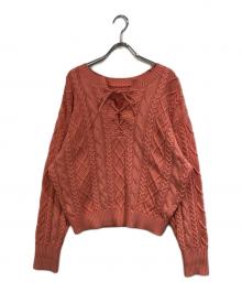 Noble（ノーブル）の古着「2way地柄 レースアッププルオーバー」｜ピンク