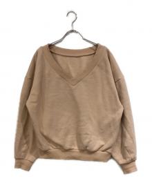 Noble（ノーブル）の古着「Vネックオーバースウェット」｜ベージュ