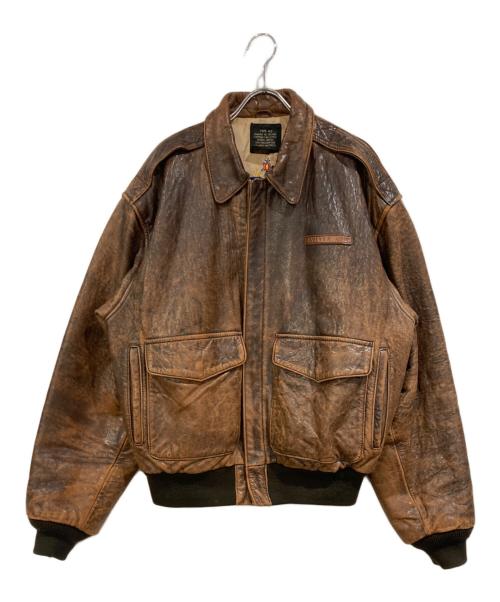 AVIREX（アヴィレックス）AVIREX (アヴィレックス) レザージャケット/A-2フライトジャケット ブラウン サイズ:SIZE Sの古着・服飾アイテム