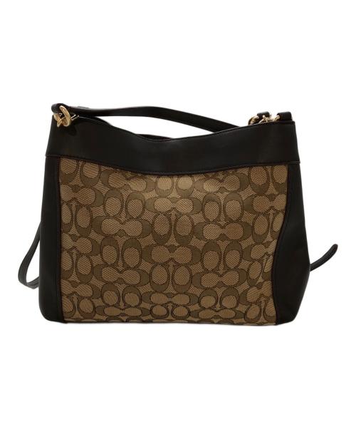 COACH（コーチ）COACH (コーチ) 2WAYバッグ ベージュ×ブラウンの古着・服飾アイテム