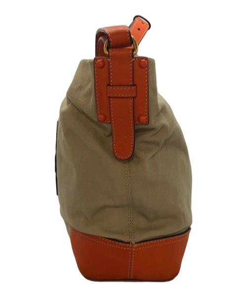 LOEWE（ロエベ）LOEWE (ロエベ) アナグラムキャンバスバッグ ベージュ×オレンジの古着・服飾アイテム