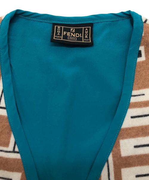 FENDI（フェンディ）FENDI (フェンディ) ベスト ブラウン×ブルー サイズ:42の古着・服飾アイテム