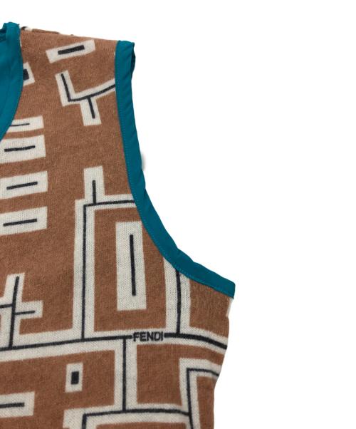 FENDI（フェンディ）FENDI (フェンディ) ベスト ブラウン×ブルー サイズ:42の古着・服飾アイテム