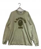 A BATHING APEア ベイシング エイプ）の古着「GARMENT DYE COLLEGE RELAXED FIT LS TEE」｜グリーン