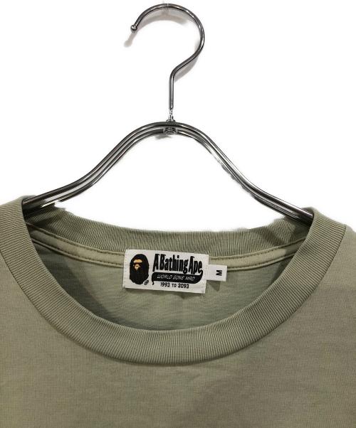 A BATHING APE（ア ベイシング エイプ）A BATHING APE (ア ベイシング エイプ) GARMENT DYE COLLEGE RELAXED FIT LS TEE グリーン サイズ:SIZE Mの古着・服飾アイテム