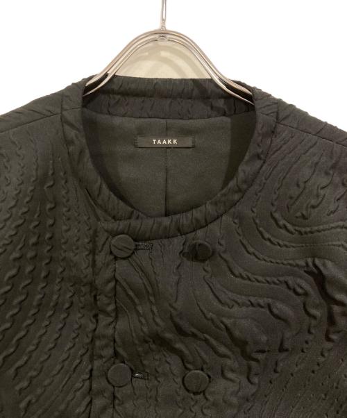 TAAKK（ターク）TAAKK (ターク) SHRINK QUILTING COLLARLESS JACKET ブラック サイズ:SIZE 2の古着・服飾アイテム