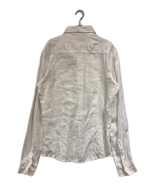 VERSACE（ヴェルサーチェ）VERSACE (ヴェルサーチェ) オールドリネンシャツ ホワイト サイズ:SIZE Mの古着・服飾アイテム