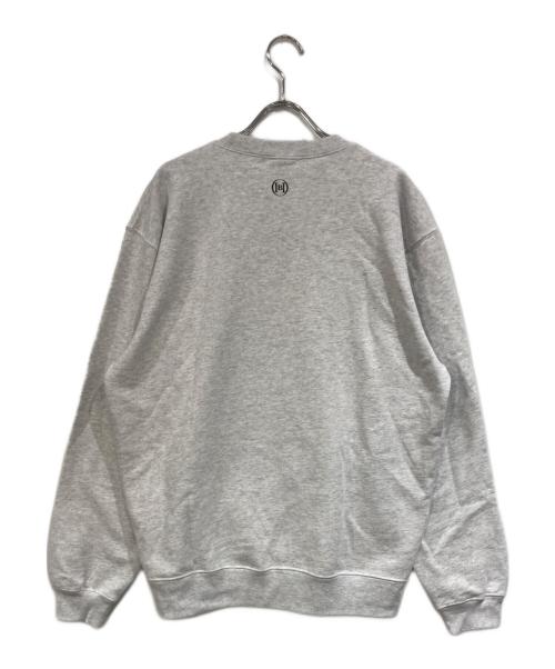 HERALBONY（ヘラルボニー）HERALBONY (ヘラルボニー) レギュラーフィットクループルオーバー「みつけて」 グレー サイズ:SIZE Lの古着・服飾アイテム