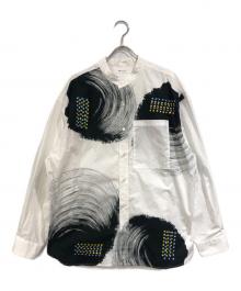 HERALBONY（ヘラルボニー）の古着「バンドカラーシャツ「タイトル不明」」｜ホワイト