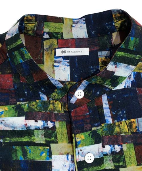 HERALBONY（ヘラルボニー）HERALBONY (ヘラルボニー) バンドカラーシャツ「My world」 マルチカラー サイズ:SIZE Lの古着・服飾アイテム