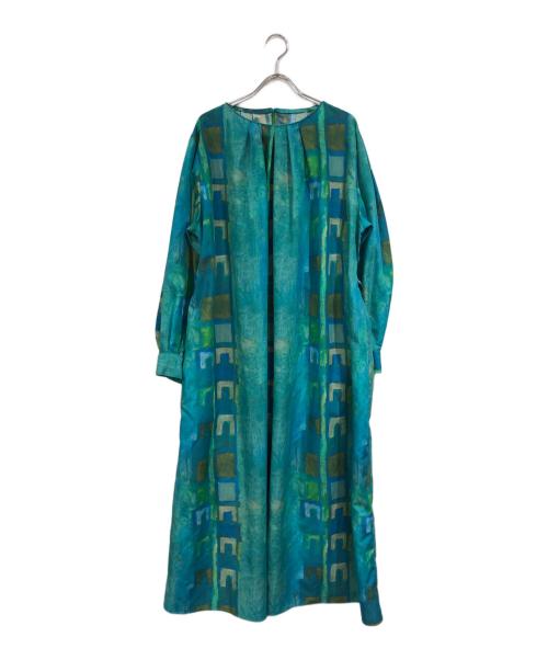 HERALBONY（ヘラルボニー）HERALBONY (ヘラルボニー) クルーネックワンピース「双竹」 ブルー×グリーン サイズ:SIZE Freeの古着・服飾アイテム