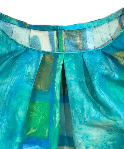 HERALBONY（ヘラルボニー）HERALBONY (ヘラルボニー) クルーネックワンピース「双竹」 ブルー×グリーン サイズ:SIZE Freeの古着・服飾アイテム