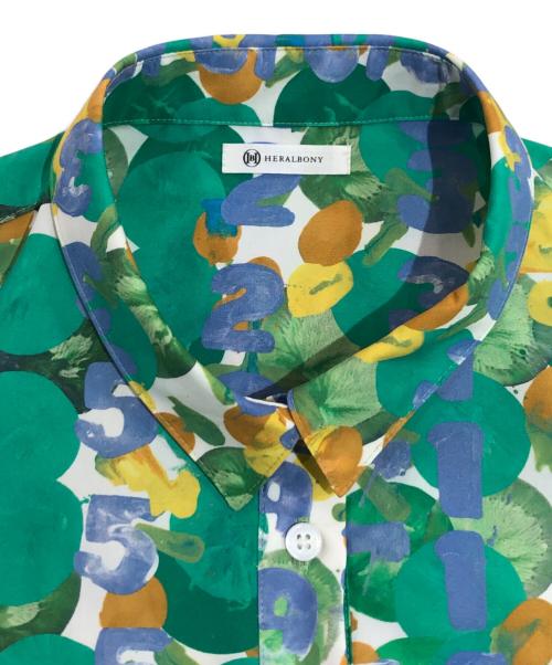 HERALBONY（ヘラルボニー）HERALBONY (ヘラルボニー) シャツワンピース「タイトル不明」 グリーン サイズ:SIZE Freeの古着・服飾アイテム