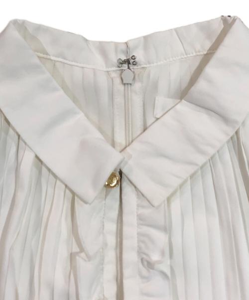 HER LIP TO（ハーリップトゥ）Her lip to (ハーリップトゥ) Manon Pleated Peplum Top ホワイト サイズ:SIZE Sの古着・服飾アイテム