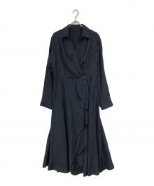 La TOTALITE（ラ ト―タリテ）の古着「【洗える】カシュクールシャツワンピース」｜ネイビー