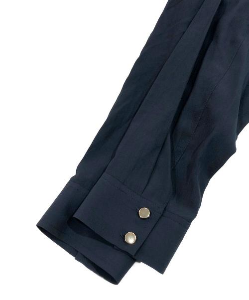 La TOTALITE（ラ ト―タリテ）La TOTALITE (ラ ト―タリテ) 【洗える】カシュクールシャツワンピース ネイビー サイズ:SIZE 36の古着・服飾アイテム