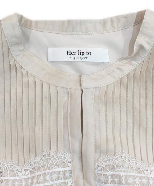 HER LIP TO（ハーリップトゥ）Her lip to (ハーリップトゥ) Little Butterfly Sleeve Dress アイボリー サイズ:SIZE Sの古着・服飾アイテム