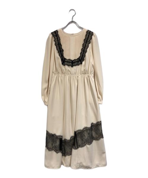 HER LIP TO（ハーリップトゥ）Her lip to (ハーリップトゥ) RosalineLace Trimmed Dress ベージュ サイズ:SIZE Mの古着・服飾アイテム