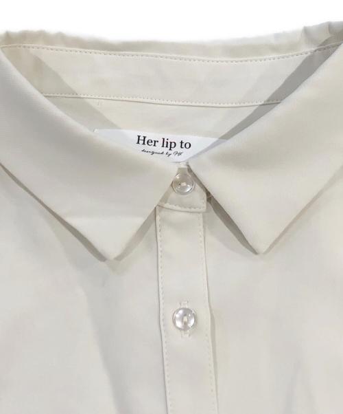 HER LIP TO（ハーリップトゥ）Her lip to (ハーリップトゥ) Papillon Stripe Shirt Dress ホワイト サイズ:SIZE Sの古着・服飾アイテム
