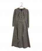 HER LIP TOハーリップトゥ）の古着「Classic Monochrome Check Midi Dress」｜グレー