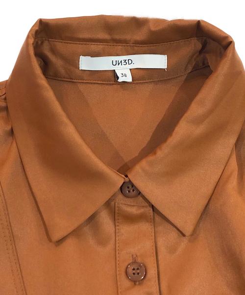 UN3D.（アンスリード）UN3D. (アンスリード) WAVE RAFFLE SHIRT ブラウン サイズ:SIZE 38の古着・服飾アイテム