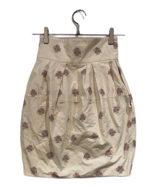 Christian Dior（クリスチャン ディオール）Christian Dior (クリスチャン ディオール) 花柄スカート アイボリー サイズ:SIZE 38の古着・服飾アイテム