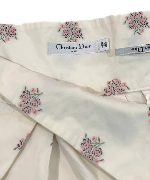 Christian Dior（クリスチャン ディオール）Christian Dior (クリスチャン ディオール) 花柄スカート アイボリー サイズ:SIZE 38の古着・服飾アイテム