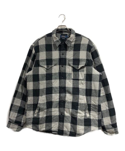 POLO RALPH LAUREN（ポロ・ラルフローレン）POLO RALPH LAUREN (ポロ・ラルフローレン) 裏ボアシャツジャケット グレー サイズ:SIZE Lの古着・服飾アイテム