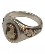 WAKAN SILVER SMITHワカンシルバースミス）の古着「R-089 Oval signet ring olive (K10 eagle)」