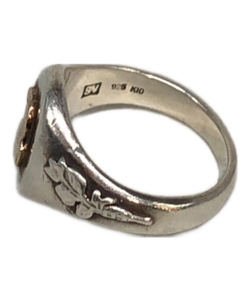 WAKAN SILVER SMITH（ワカンシルバースミス）WAKAN SILVER SMITH (ワカンシルバースミス) R-089 Oval signet ring olive (K10 eagle) サイズ:18号の古着・服飾アイテム