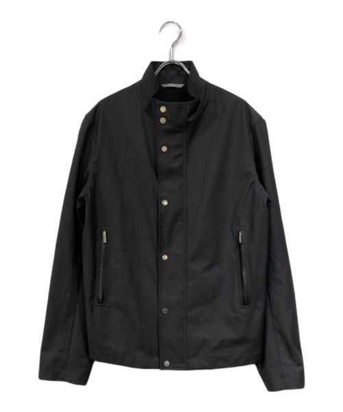 DIOR HOMME（ディオール オム）DIOR HOMME (ディオール オム) レザートリムウールブルゾン グレー サイズ:SIZE 44の古着・服飾アイテム