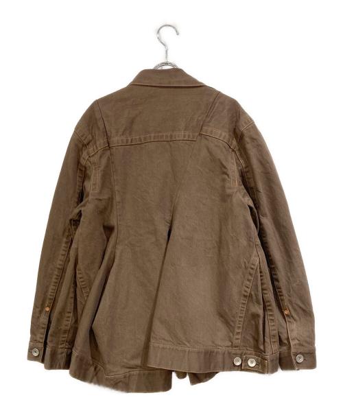sacai（サカイ）sacai (サカイ) WOMEN'S ASYMMETRIC DENIM JACKET ブラウン サイズ:SIZE 3の古着・服飾アイテム