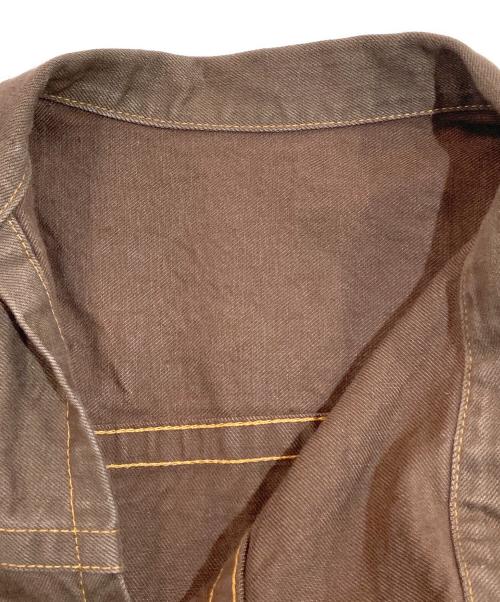 sacai（サカイ）sacai (サカイ) WOMEN'S ASYMMETRIC DENIM JACKET ブラウン サイズ:SIZE 3の古着・服飾アイテム