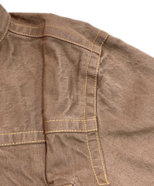 sacai（サカイ）sacai (サカイ) WOMEN'S ASYMMETRIC DENIM JACKET ブラウン サイズ:SIZE 3の古着・服飾アイテム