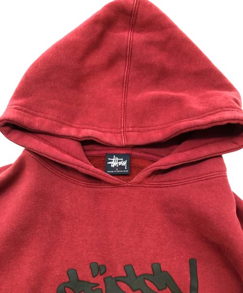 stussy（ステューシー）stussy (ステューシー) ロゴパーカー レッド サイズ:SIZE Lの古着・服飾アイテム