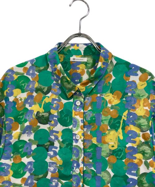 HERALBONY（ヘラルボニー）HERALBONY (ヘラルボニー) シャツワンピース「タイトル不明」 グリーン サイズ:SIZE Freeの古着・服飾アイテム