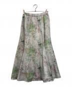 HERALBONYヘラルボニー）の古着「サテンスカート「サクラ」」｜グリーン