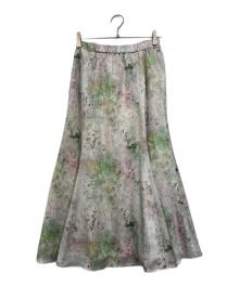 HERALBONY（ヘラルボニー）の古着「サテンスカート「サクラ」」｜グリーン