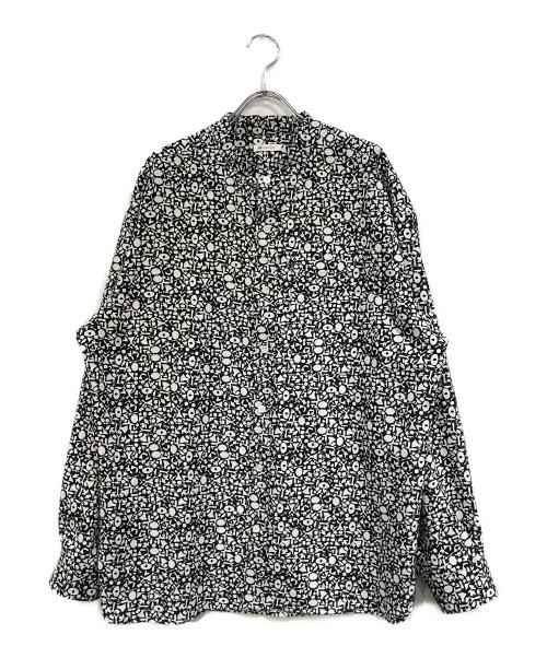 HERALBONY（ヘラルボニー）HERALBONY (ヘラルボニー) バンドカラーシャツ「かえでのチョキチョキ」 ブラック サイズ:SIZE Lの古着・服飾アイテム