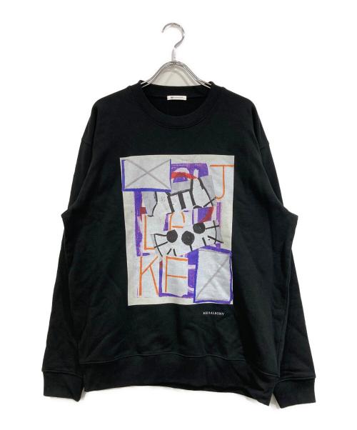 HERALBONY（ヘラルボニー）HERALBONY (ヘラルボニー) レギュラーフィットクループルオーバー「みつけて」 ブラック サイズ:SIZE Lの古着・服飾アイテム
