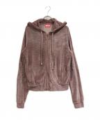 DIESELディーゼル）の古着「Zip-up Hoodie faded chenille」｜ピンク