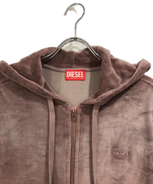 DIESEL（ディーゼル）DIESEL (ディーゼル) Zip-up Hoodie faded chenille ピンク サイズ:SIZE Mの古着・服飾アイテム