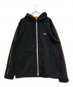 BOSSボス）の古着「ロゴプリントパーカー」｜ブラック