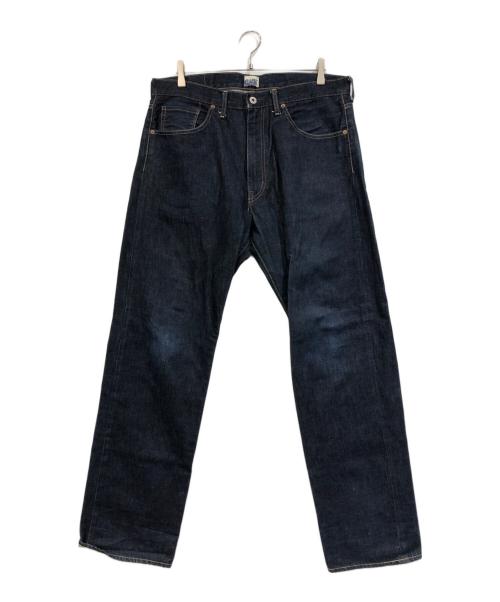 BAPE BY A BATHING APE（ベイプバイアベイシングエイプ）BAPE BY A BATHING APE (ベイプバイアベイシングエイプ) BAPEロゴプリントデニムパンツ インディゴ サイズ:SIZE Lの古着・服飾アイテム