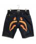 BAPE BY A BATHING APE（ベイプバイアベイシングエイプ）の古着「シャークプリントデニムハーフパンツ」｜インディゴ
