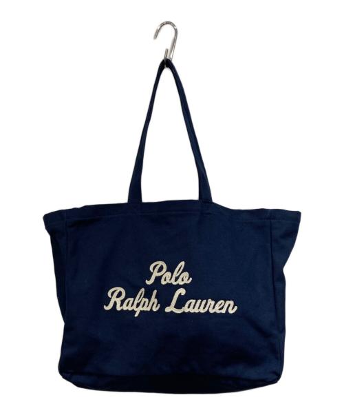 POLO RALPH LAUREN（ポロ・ラルフローレン）POLO RALPH LAUREN (ポロ・ラルフローレン) エンブロイダリーキャンバストート ネイビーの古着・服飾アイテム
