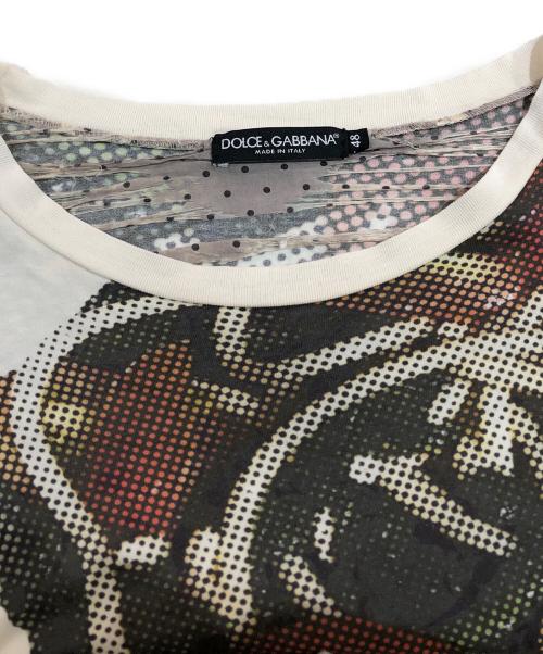 DOLCE & GABBANA（ドルチェ＆ガッバーナ）DOLCE & GABBANA (ドルチェ＆ガッバーナ) プリントTシャツ ベージュ サイズ:48の古着・服飾アイテム