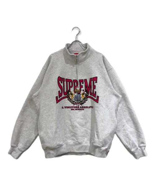SUPREME（シュプリーム）SUPREME (シュプリーム) Crest Applique Half Zip Pullover グレー サイズ:SIZE Mの古着・服飾アイテム
