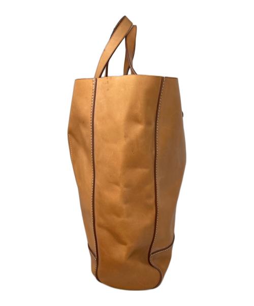 RALPH LAUREN（ラルフローレン）RALPH LAUREN (ラルフローレン) レザートートバッグ ベージュの古着・服飾アイテム