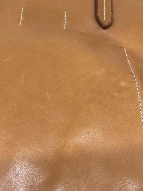 RALPH LAUREN（ラルフローレン）RALPH LAUREN (ラルフローレン) レザートートバッグ ベージュの古着・服飾アイテム